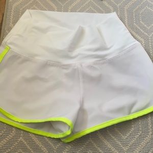 Neon yellow, YXL Five dancewear shorts.